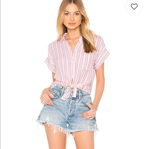 Rails Tops - NEW • Rails • Amelie Button Up Blouse Stripe Lg